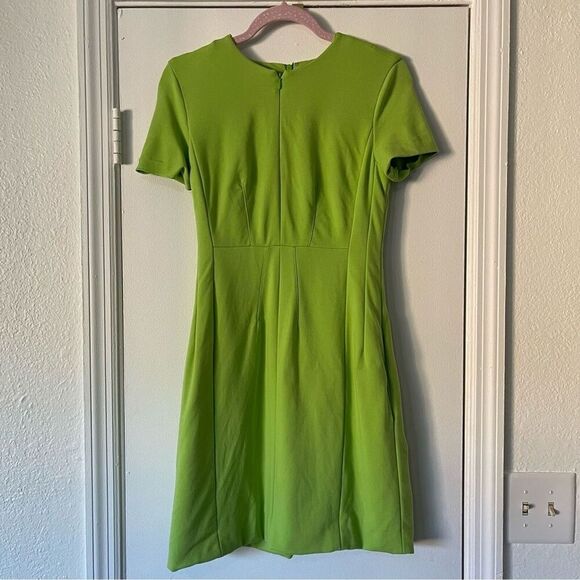 Diane Von Furstenburg Agatha Knit Lime Green Mini Dress Retro Rave Festival Sz 4 - Picture 3 of 10